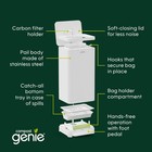Compost Genie 3 6 Gallon Kitchen Compost Bin White Stainless Steel Odorless