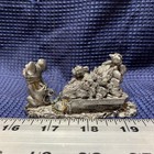 Vintage Pewter Christmas Mouse Pulling A Sled - Made In Usa Rb 1987 Free Ship