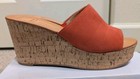 Dolce Vita Women s Orange Suede Wedge Slide Sandals Slip-on Straps Us 9 5