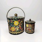 Vintage Daher Tin Nesting Containers Made In England Decorative Floral Pattern