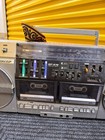 Sharp Gf-575zb Vintage Boombox Dual Cassette Stereo Radio Japan For Parts Repair
