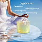 Clear Crystal Singing Bowl 6  440hz E Note Yellow Cosmic Light With Case Energy