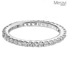 Solid Sterling Silver 2mm Stackable Thin Cz Skinny Ring Wedding Band Anniversary