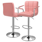 Bar Stools Set Of 2 Swivel Adjustable Kitchen Modern Height Pub Chair W armrest