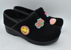 Dansko Women Size Eu 41 Us 10 5-11 Hook And Loop Patch Pro Black Clogs Shoes