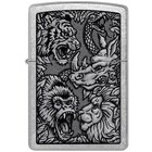 Zippo Windproof Lighter Jungle Design Street Chrome Brass Metal Finish 48567