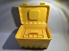 Max Klein Vintage Yellow Sewing Box With Lace Pattern Tray And Accessories