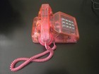Vintage Original 1980s Cortelco Pink Clear Transparent Telephone - Still Works 