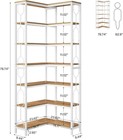 7-tier Industrial Corner Bookshelf Freestanding Etagere Bookcase Corner Shelf