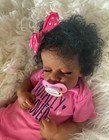 Black 20  Girl Newborn Reborn Baby Dolls Lifelike Adorable Vinyl Body Toddler