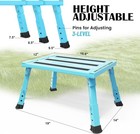 Large Platform Steps  3-level Adjustable Height Aluminum Folding Step -blue