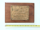 Antique U s  Post Office Brass Sign Plaque The Sadler Co Baltimore Md Maker