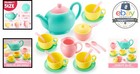 Kids Tea Party Set Green Teapot 18 Pcs Plastic Bpa Free Pretend Play Accessories