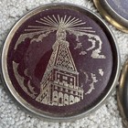 Vintage Brass Drink Coasters Set Of 5 With Wooden Storage Box