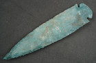 Beautiful Green 6 9  Flint Spearhead Point Knife Blade Tool Arrowhead I-756