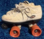 Vintage Riedell Carrera Leather Roller Skates White Speed Boss Wheels Women   s 4