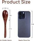 6in Wooden Spoons  6pcs Soup Spoons Set  Small Wooden Utensils For Coffee 
