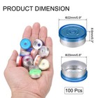 20mm Flip Off Caps 100pcs Burr-free Flip Off Top Caps  Blue silver