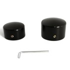 Black Motorcycle Real Axle Nut Caps For Harley Softail Fxst