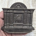 Pair Of Cast Iron Bookends Art Deco Architectural With Figure 4 75   x4    Rare Htf