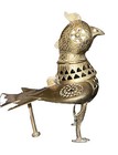 Rare Vintage Boho Brass Large Bird Falcon Incense Burner Statue