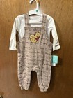 Disney Baby Winnie The Pooh Romper Set Tan Nwt Size 12m Outfit