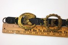 Antique Vintage Horse Brass Medallions Leather Strap Tack Bridle 5 W rare Pieces