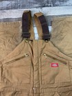 Dickies Duck Canvas Quilt Lined Insulated Bib Overalls Men s 34-36 Utility Work