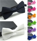Men Solid Color Bowtie Tuxedo Classic Wedding Party Bow Tie Adjustable Necktie