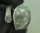 925 Sterling Silver Freemason Masonic Order Of Eastern Star Spoon Ring