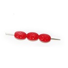 Red Dimple Oval Czech Pressed Glass Beads 10mm   pack Of 30 