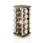Vintage 20 Jar Revolving Spice Rack Organizer - Wood   Stainless Steel  Free Ref