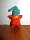 Vintage 1970 s Amigurumi Shanghai China Minature Handmade Crochet Doll