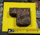 Vtg Christmas Santa Tree Vole Perfume Letterpress Print Type Ornament Cut Block