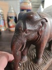 Vintage Hand Carved Wooden Decorative Elephant Figure 