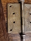 Set  1 Exceptional R e Victorian Eastlake Brass 5 x5  Steeple Tip Door Hinges