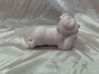 Miniature Pink Pig Piggy Piglet Laying Down  Figure Figurine