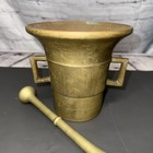 Vintage Solid Brass Mortar   Pestle Heavy Apothecary Style