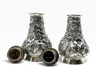 Schofield Baltimore Rose Salt   Pepper Shakers Sterling Silver C 1904  143g