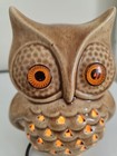 Vintage Ceramic Owl Night Light Table Lamp Big Eyes Tested Works