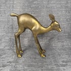 Vintage Brass Doe Or Fawn Deer Mid Century Animal Figurine 6 5  Tall