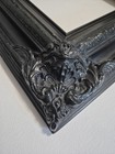 Vintage Ornate Black Wood Picture Frame Deep Profile Decorative Art