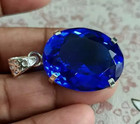 50 Ct Certified Natural Blue Sapphire Oval Cut 925 Silver Pendant Loose Gemstone