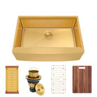 33 Inch Gold Workstation Farmhouse Stainless Steel Kitchen Sink With Accessories