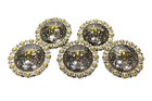 Set Of 5 Western Golden Longhorn Berry Conchos  1-1 2    Screw Back  38mm