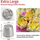 Extra Large Russian Piping Tips - Stainless Steel Flower Nozzles Set For Cake De