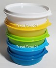 Tupperware Little Wonders Set 5 Small Bowls Snack Cup Blue Green Yellow White