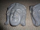 Antique Church Christ Plaster Painted Heads Bust Ceiling Decoration 1800 s Pair