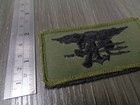 Us Navy Seal Team Trident Tactical Woodland Green  Bdu Patch With Hook New