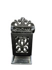 Vintage Cast Iron Wall Mount Ornate Box Match Holder Old Farmhouse Cottage
